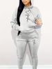 Women's Autumn And Winter Fashionable Casual Heart-shaped Cross Pattern Printed Thick Velvet Warm Hooded Sweatshirt+sports Pants Set-764_ecoleips.com
