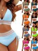 Women's Two-Piece Bikini Swimsuit European American Style Multi Color Tight Fit Swimwear_ecoleips.com