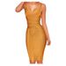 Bandage Deep V-Neck Waistband, Sexy Tight Bandage Cocktail Party Dress, Women's Clothing_ecoleips.com