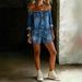 Women's Off-Shoulder Long Sleeve Denim Jumpsuit Shorts Loose Fit American Style Fashion_ecoleips.com