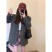 Women's Casual 2025 Spring New Style, Gray, Elegant And Sophisticated, High-end, Trendy Blazer Popular This Year_ecoleips.com