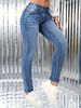 Women's Clothing Stretchy Skinny Jeans Fashionable Versatile Slimming Blue Denim Trousers Simple_ecoleips.com
