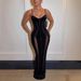 Women's Sexy Sheer Mesh Slim Fit Halter Bodycon Maxi Dress – Black Elegant Party Evening Gown_ecoleips.com
