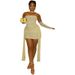 European And American Foreign Trade 2025 Fashion New Women's Halter Neck Dress With Finger Sleeves, Mesh Ribbons,_ecoleips.com