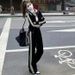 ng2510292 Women's Sports Suit Spring Autumn Ins Trend Student Korean Version Loose Slim Fashion Internet Celebrity Casual_ecoleips.com