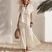 Summer Fashion Women's Casual Top And Wide Leg Pants Set Irregular Short Sleeve with Slit European And American Style_ecoleips.com