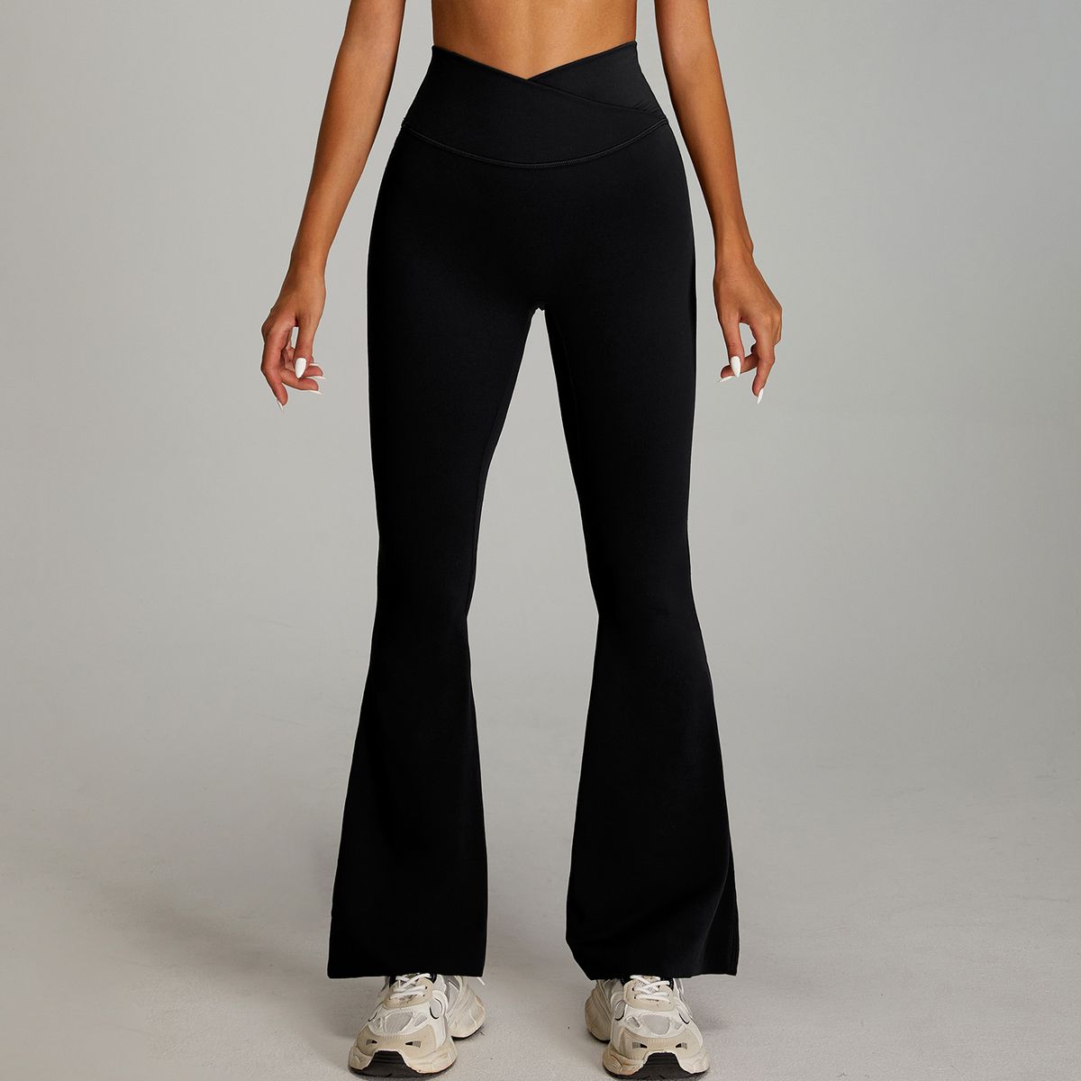 High Waisted Yoga Flared Pants Tight Fitting Hip Lifting Fitness Casual Sports Wide Leg Slightly Flared For Women_ecoleips.com