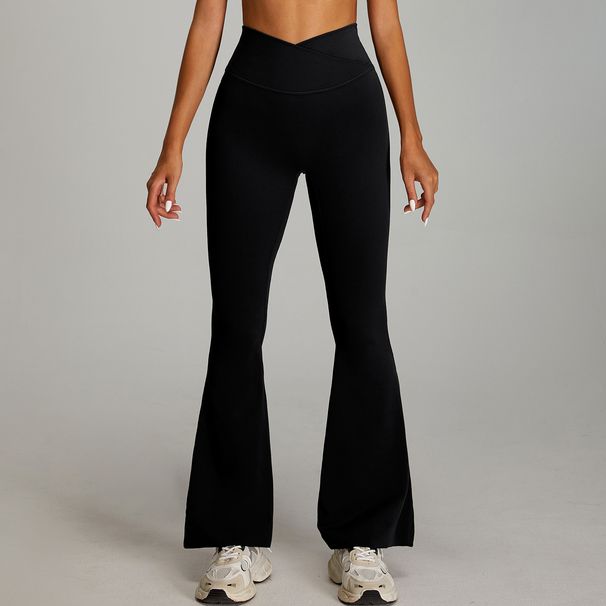 High Waisted Yoga Flared Pants Tight Fitting Hip Lifting Fitness Casual Sports Wide Leg Slightly Flared For Women_ecoleips.com