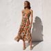 European And American Foreign Trade Summer New Women's Printed Ruffled Strap Dress_ecoleips.com