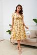 Cross-border Spring/Summer New European And American Chiffon Beach Printed V-neck Short Sleeve Bohemian Dress_ecoleips.com