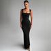 Slim Square Collar Sleeveless Dress for Women European And American Style Spring Summer Fashion Temperament Solid Color Streetwear_ecoleips.com