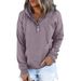 Women's 2026 Long Sleeve Loose Casual Hooded Drawstring Pocket Sweater_ecoleips.com