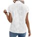 Women's Clothing New Cotton Jacquard Shirt Tops Hot Style Stand Collar Lapel Casual Short Sleeve_ecoleips.com