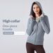 New Autumn/Winter Hooded Thick Slim Fit Yoga Sweatshirt, Warm Solid Color Long Sleeved Jacket With Pockets For Women_ecoleips.com