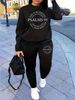 Women's Autumn And Winter Hip-hop Casual Street Letter Printed Round Neck Sports Shirt+sports Pants Warm Suit-650_ecoleips.com