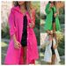 Women's Clothing Cotton Linen Shirt Long Dress Fashion Casual Long Sleeve Cardigan Dress_ecoleips.com