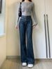 Plus-size Women's Clothing Curvy Figures, Spring 2024 New Style, High-waisted, Slimming Straight-leg Micro-flare Jeans_ecoleips.com