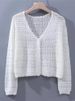 K Gentle And Sweet Short V-neck Hollowed Out Knitted Cardigan For Women, Loose And Stylish Thin Design, Draped Over A Shawl, Sun Protection Jacket_ecoleips.com