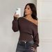 Off-Shoulder Knitted Sweater For Women Style Autumn Winter Slimming Sexy Long Sleeve Waist Cinching Base Layer_ecoleips.com
