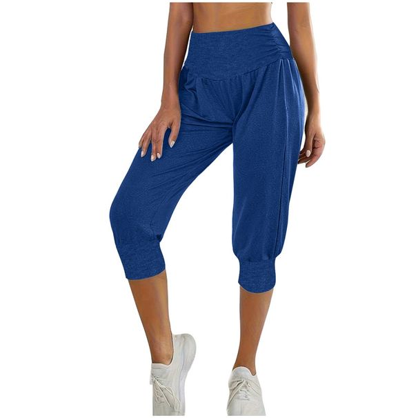 Women's High-Waisted Casual Trousers Capri Pants Stylish Harem Pants Fashion_ecoleips.com