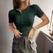 Women's Clothing New Short Sleeved Button Ribbed Slim Knitted Fir_ecoleips.com