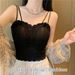 Popular Pure Desire Ice Silk Lace Double-strap Beauty-back Tank With Chest Pads, Suitable For Inner Or Outer Wear,_ecoleips.com