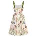 Elegant Floral Print Maxi Dress With Metal Ring Drawstring For Vacation & Boho Style Comfortable & Breathable Fabric_ecoleips.com