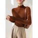 girl High-End Yangtze Yarn Water Ripple Seamless Full Wool Knitted For Women, Autumn And Winter Half High Collar Long Sleeve_ecoleips.com
