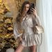 European And American Women's 2025 New Fashion Bow Lace-up Top High Waist Pleated Skirt Casual Suit_ecoleips.com