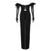 New Style 2025 Fashion Sexy Feather Strapless Bandage Long Women's Dress_ecoleips.com