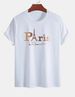 Casual White Patterned T-shirt Print, Short Sleeved Round Neck 100% Cotton T-shirt Top-8_ecoleips.com