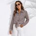 Verve Women's Spring And Autumn Plaid Loose Casual Long Sleeve Shirt With Turn-down Collar_ecoleips.com