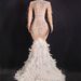 Women’s Clothing Fashion Sexy Mesh Hot Diamond Perspective One Piece Feather Long Dress Evening Dress Stage Performance Costume Ym_ecoleips.com