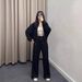 Women's Casual Two-Piece Set - Loose Fit Zip-Up Hoodie & Straight Leg Pants, Streetwear Outfit (11 Colors, XS-XXXL) Wrinkle-Free_ecoleips.com