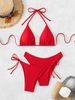 Women's Clothing Trendy Printed Halter Neck Suspenders Sexy Bikini Split System Strap Hot Spring_ecoleips.com