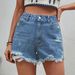 Women's Clothing Ins New Casual High Waist Raw Edge Ripped Denim Shorts_ecoleips.com
