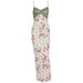 Women New Arrival Floral Printed Dress Lace Splicing Sexy Bodycon Slim Waist Spaghetti Strap Dress Summer Casual Party Outfit_ecoleips.com