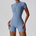 Women's Clothing Summer Zipper Short Sleeved Yoga Jumpsuit For Women Dance Fitness Tight Sports Jumpsuit_ecoleips.com