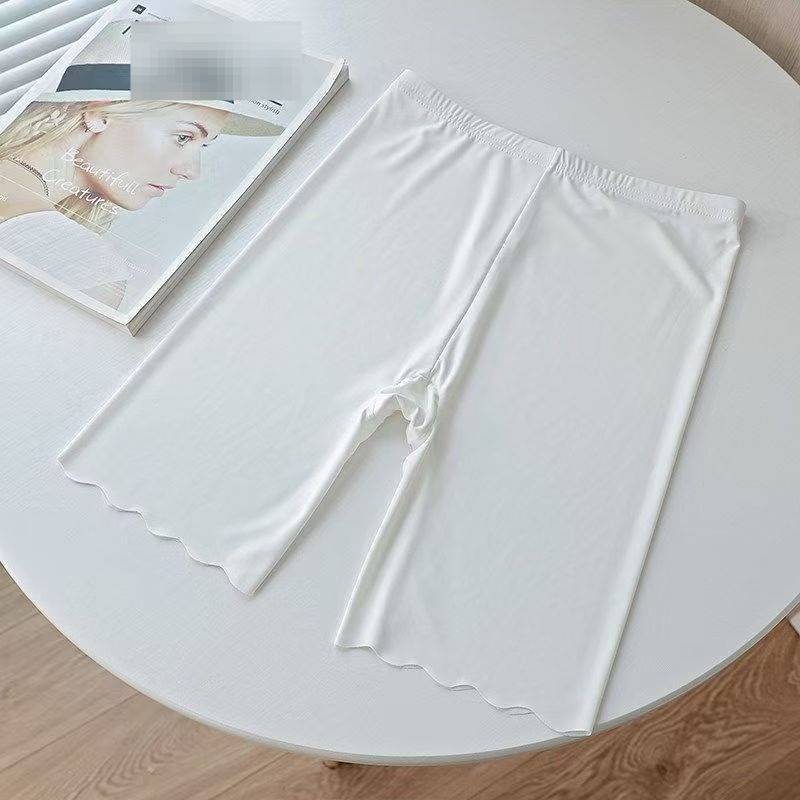 Women's Plus Size High-Waisted Safety Shorts Summer Style Ice Silk Anti-Exposure Five Point Thin Leggings_ecoleips.com