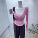 Women's Thin Wide round Neck Long Sleeve T-Shirt Slightly Sheer Fitted Top Perfect for Autumn Base Layer Effortlessly Sexy_ecoleips.com