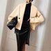 Women’s Short Pea Coat – Oversized Double-Breasted Jacket, Stand Collar, Sophisticated Autumn/Winter Style_ecoleips.com