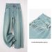 Retro-style High-waisted Wide-leg Pants, 2025 Spring New Fashion Versatile Washed Loose Women's Jeans_ecoleips.com