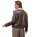 Women's Fleece Collar Cropped Leather Jacket, Vintage Single Breasted Short PU Moto Coat For Fall Winter_ecoleips.com