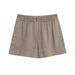 Women's Summer Casual Linen Set V-Neck Shirt & Shorts Spring/Autumn New Arrival Comfortable Breathable Pant Suit_ecoleips.com