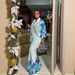 Print Lounge Set – Long Sleeve Shirt & Straight Leg Pants (S-Xxl, Light Blue, Polyester) Office-Ready Twist_ecoleips.com