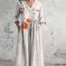 Women's Long Sleeved V Neck Printed Dress Style Fashionable High End Clothing_ecoleips.com