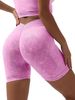 Women's Clothing New Washed High Waist Hip Lift Fitness Shorts Breathable Sports Abdomen Cycling Tights Three Quarter Yoga Shorts_ecoleips.com