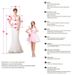 Mid Waist V Neck Champagne Fishtail White Lace One Shoulder Small Train Tassel Wedding Dress_ecoleips.com