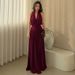Women's Slimming Evening Dress European American Style V Neck Sleeveless Halter Neck Pleated Waist Sexy 2026 New_ecoleips.com