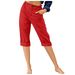 Suitable For All Seasons 2025 Summer New Women's Solid Color Cotton Linen Capri Pants_ecoleips.com